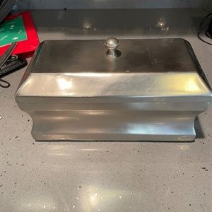 Vintage rectangular pewter box with lid